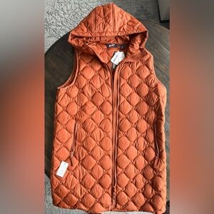Lands End Quilted Down Hooded Vest